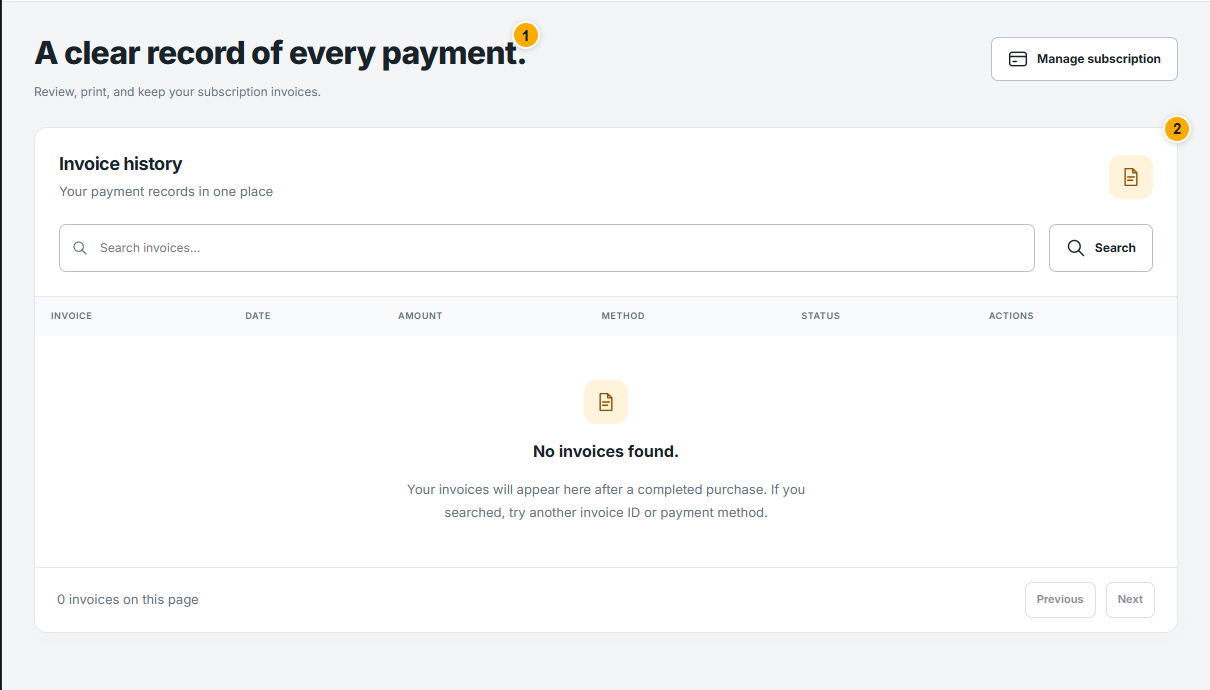 Find invoices and payment records