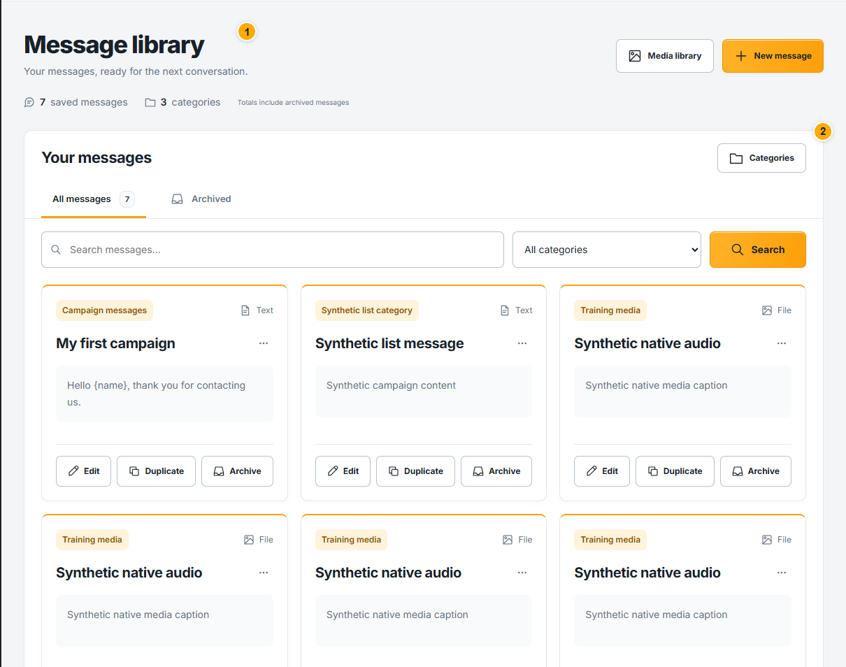 Organize saved messages
