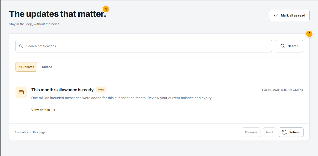 Read and manage notifications