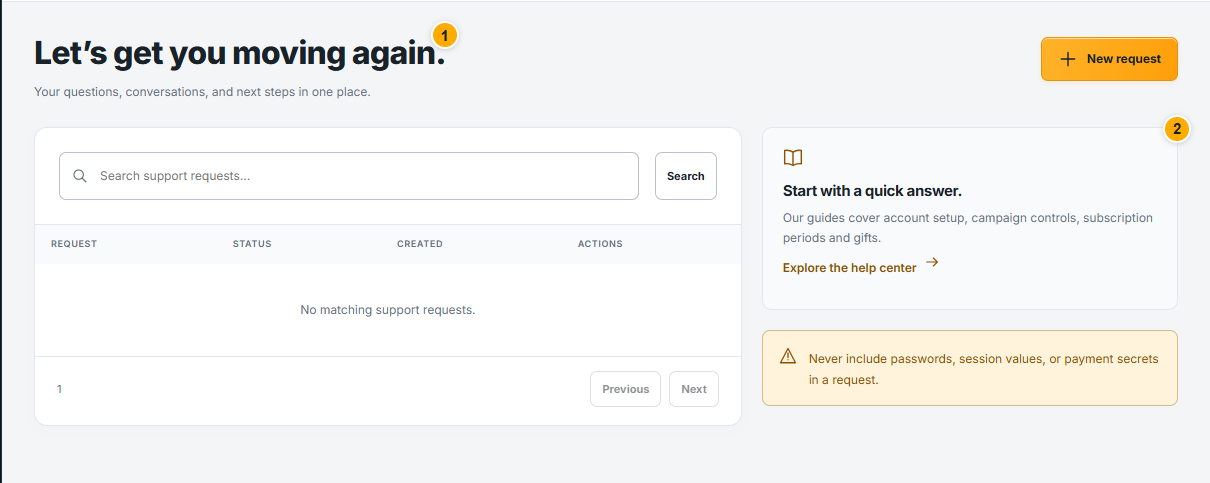 Get useful help from support